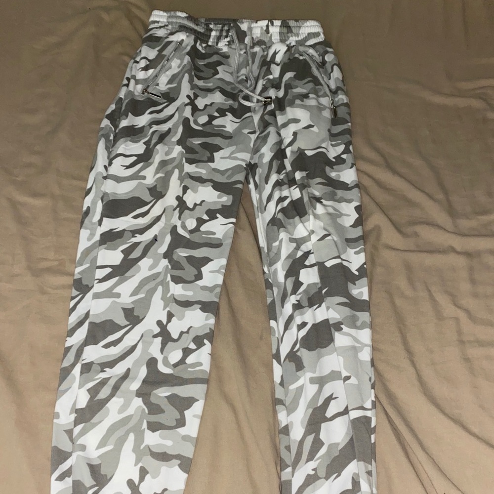 White Camo Joggers